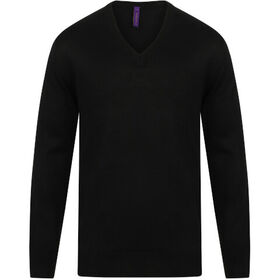 Henbury Cashmere Touch Acrylic V-Neck Jumper