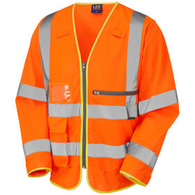 Leo Workwear Hi Vis Heddon Superior Sleeved Waistcoat with Tablet Pocket