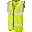 Leo Workwear Hi Vis Rumsam Zip Front & ID Pocket Waistcoat