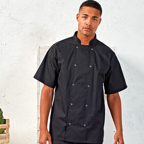 Premier Studded Front Short Sleeve Chef's Jacket