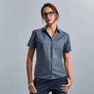 Russell Collection Ladies Short Sleeve Easy Care Poplin Blouse Poly Cotton